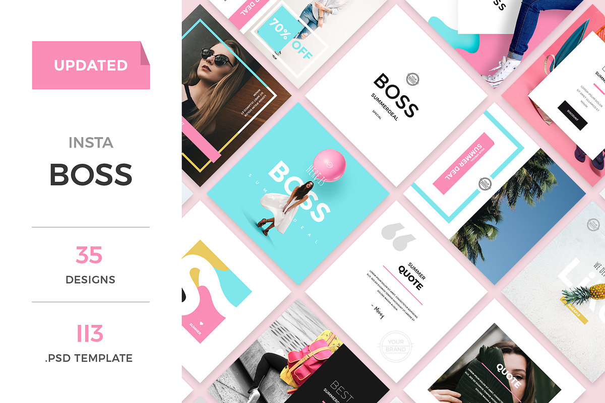 InstaBoss Social Media Pack, a Social Media Template by Skewline (Photo 1 of 11)