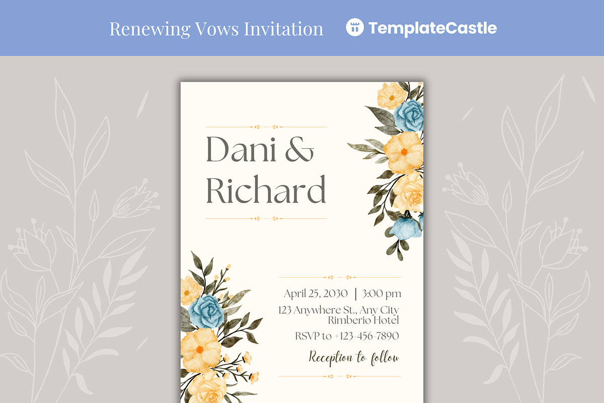 Wedding Invitation Template, a Design Template by TemplateCastleStore (Photo 1 of 2)