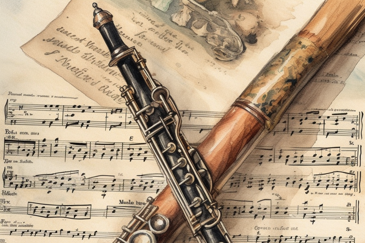 Clarinet Musical Scrapbook, a Background Graphic by Printable Treasure (Photo 3 of 4)