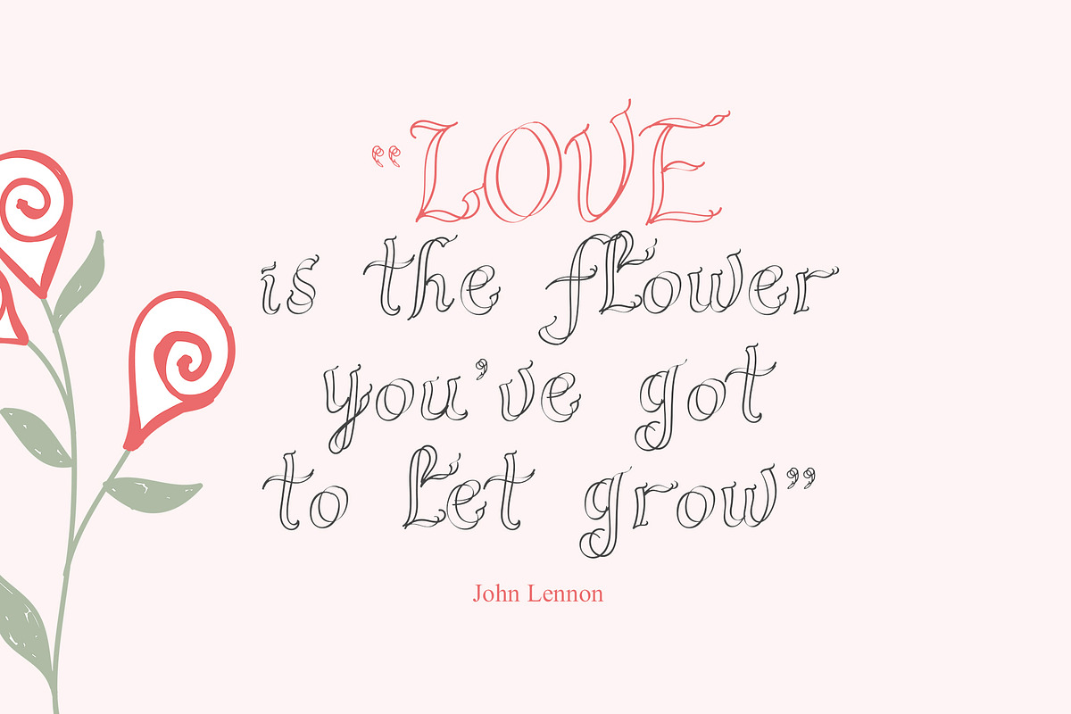 Fleuriste Duoline Font preview 6