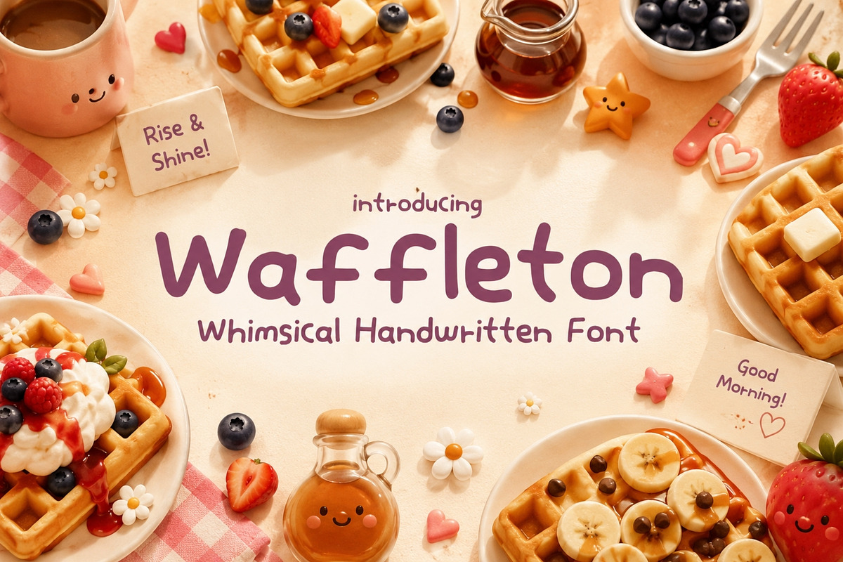 Waffleton - Handwritten Font, a Handwritten Font by HipFonts (Photo 1 of 12)