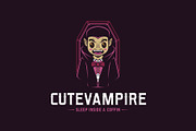 Cute Vampire Logo Template, a Branding & Logo Template by vectorwithin (Thumbnail 1 of 3)