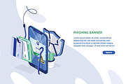 Phishing concept banner, a Technology Illustration by Good Studio (Thumbnail 1 of 3)