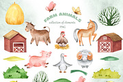 FARM ANIMALS watercolor set, an Animal Illustration by LenArt (Thumbnail 2 of 17)
