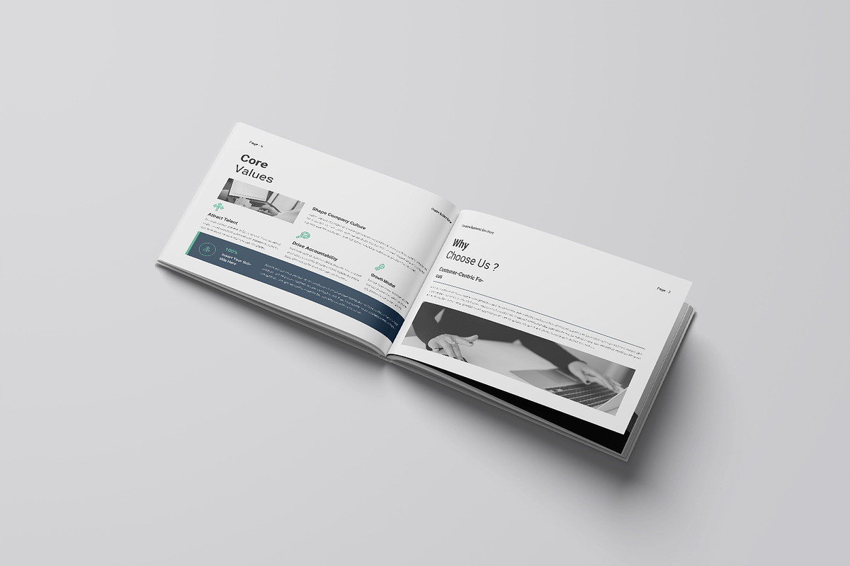 Business Brochure Template Landscape, a Brochure Template by DesignCrest (Photo 8 of 14)