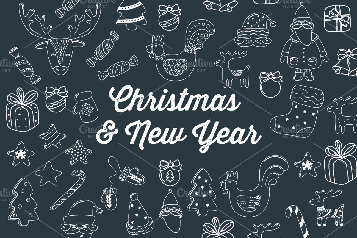 Christmas and New Year, a Decorative Illustration by YuliaBiser (Photo 2 of 6)
