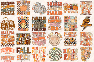 Retro Fall Png Bundle Sublimation, an Object Graphic by RETROVIBZDESIGNS