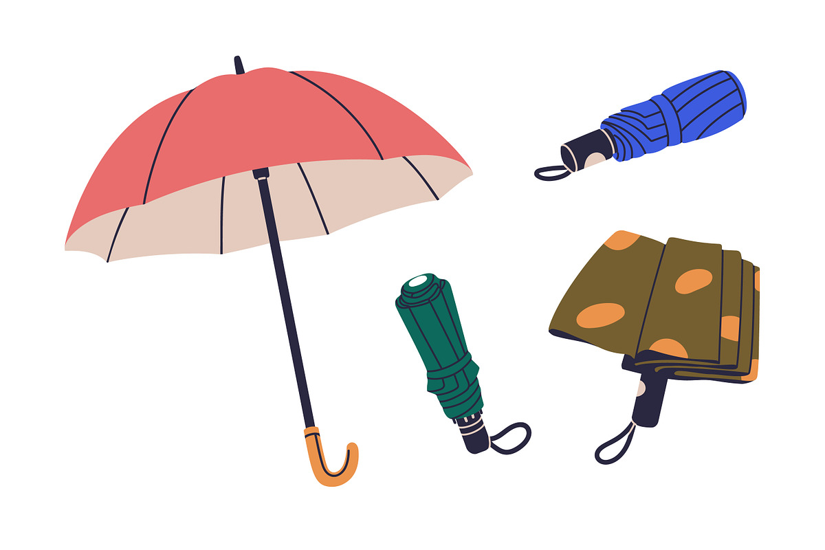 Umbrellas for rainy weather set, an Object Illustration by Good Studio (Photo 3 of 5)