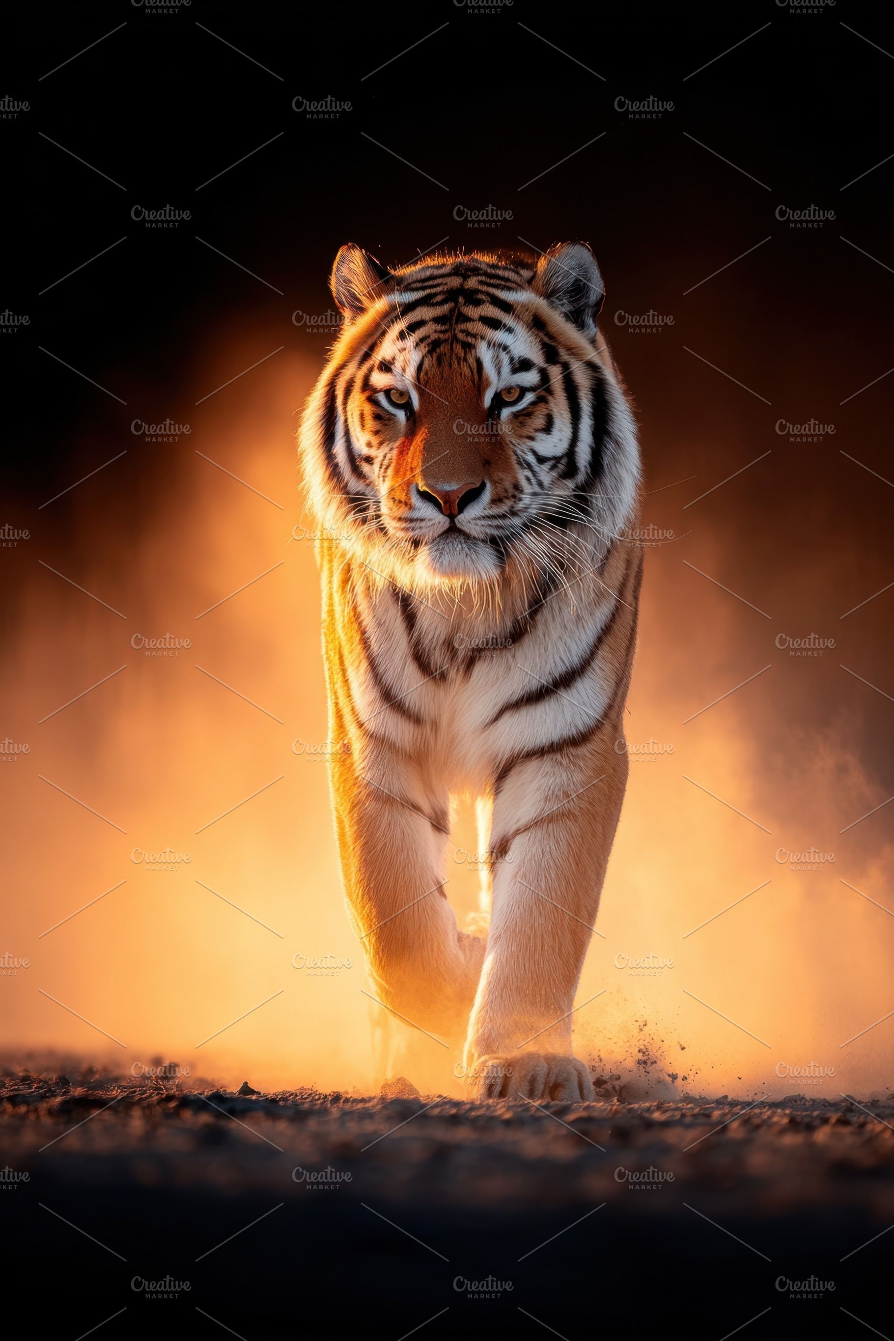 Majestic tiger walking in the wild, an Animal Photo by AlyaAnd