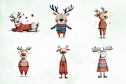 Quirky Funny Christmas Reindeer PNG, an Illustration by Creative Art (Thumbnail 7 of 14)