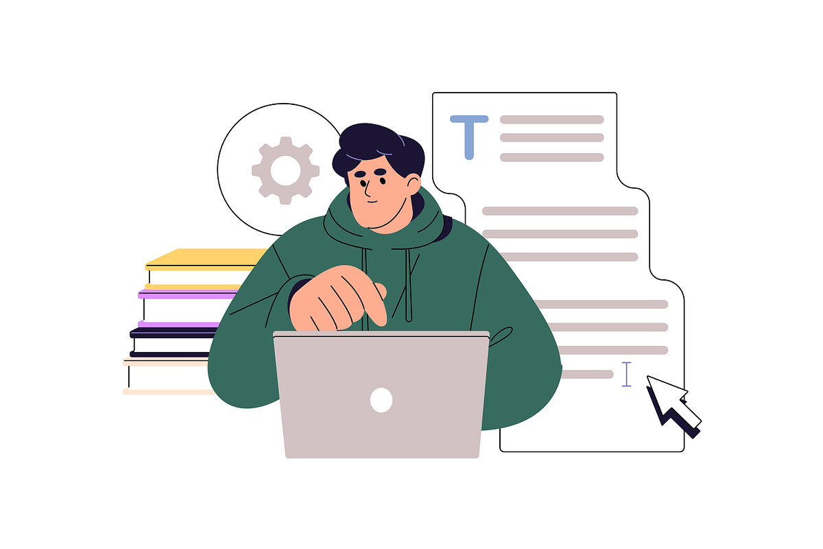 Students learning set. Education, an Education Illustration by PaperTrident (Photo 13 of 17)