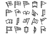 Flag outline icons set waving, an Object Graphic by pikepicture (Thumbnail 2 of 3)