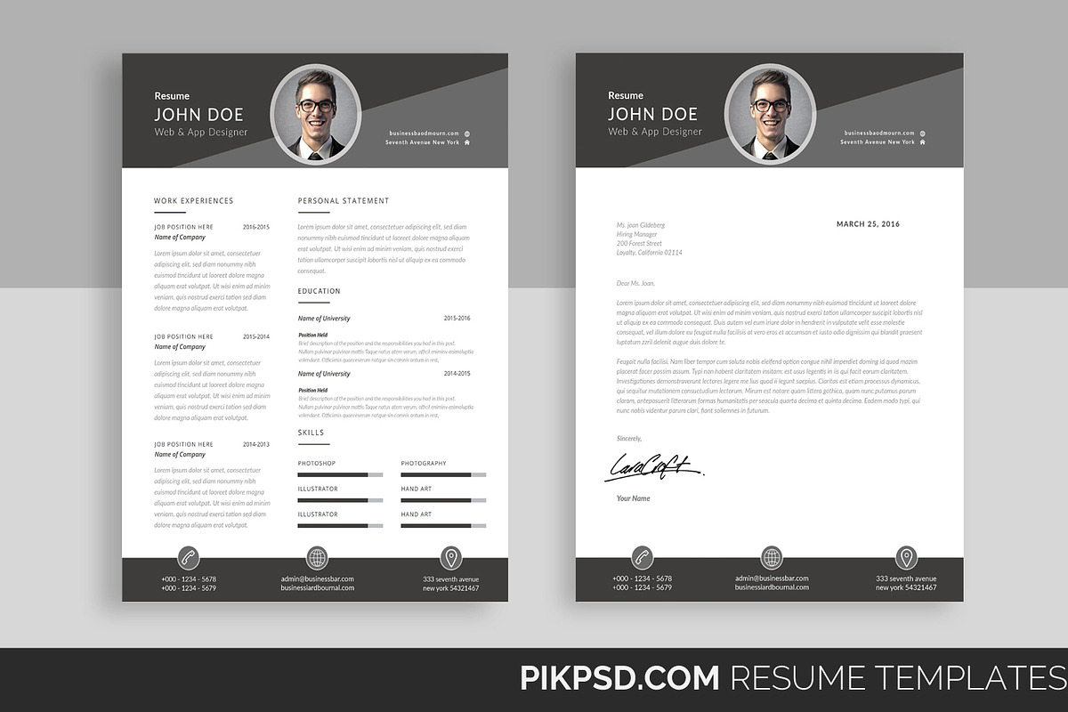 My Clean Resume/CV Set with MS Word, a Resume Template by graphicforest (Photo 1 of 5)