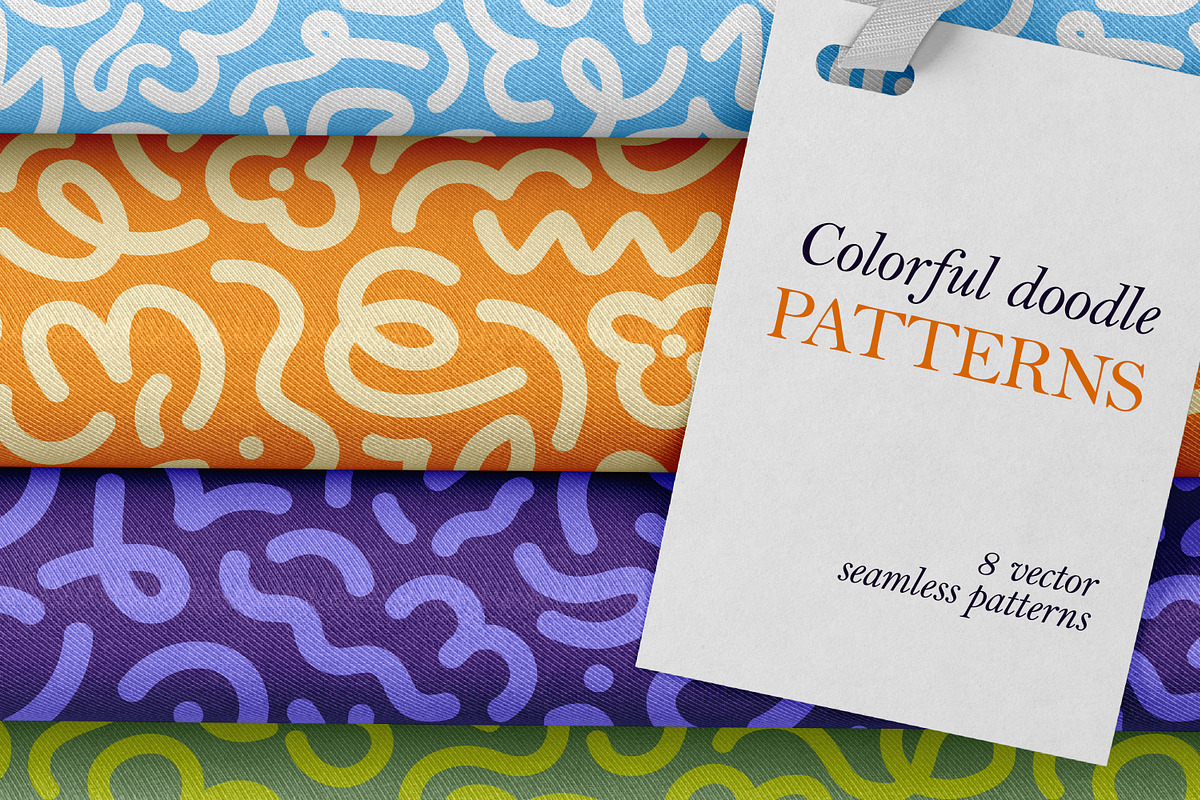 Colorful doodle seamless patterns, a Pattern Graphic by Good Studio (Photo 1 of 13)