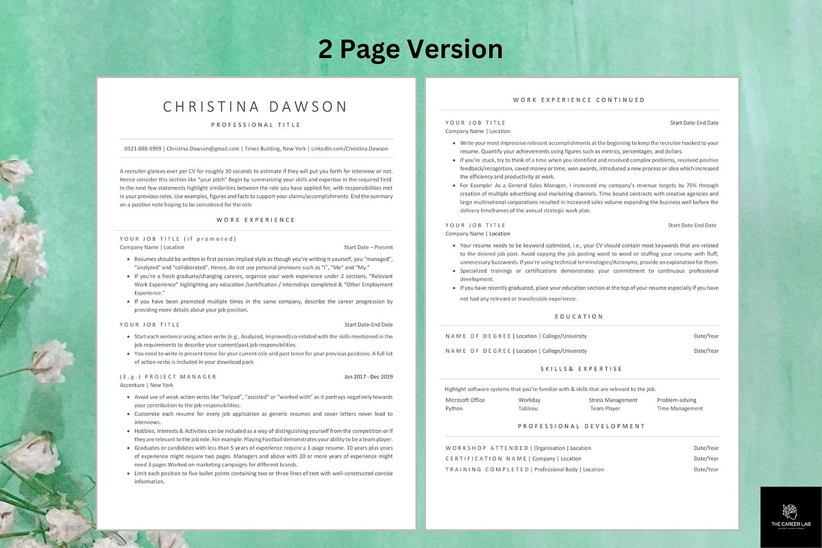 ATS Functional instant download cv, a Resume Template by The Career Lab (Photo 4 of 10)