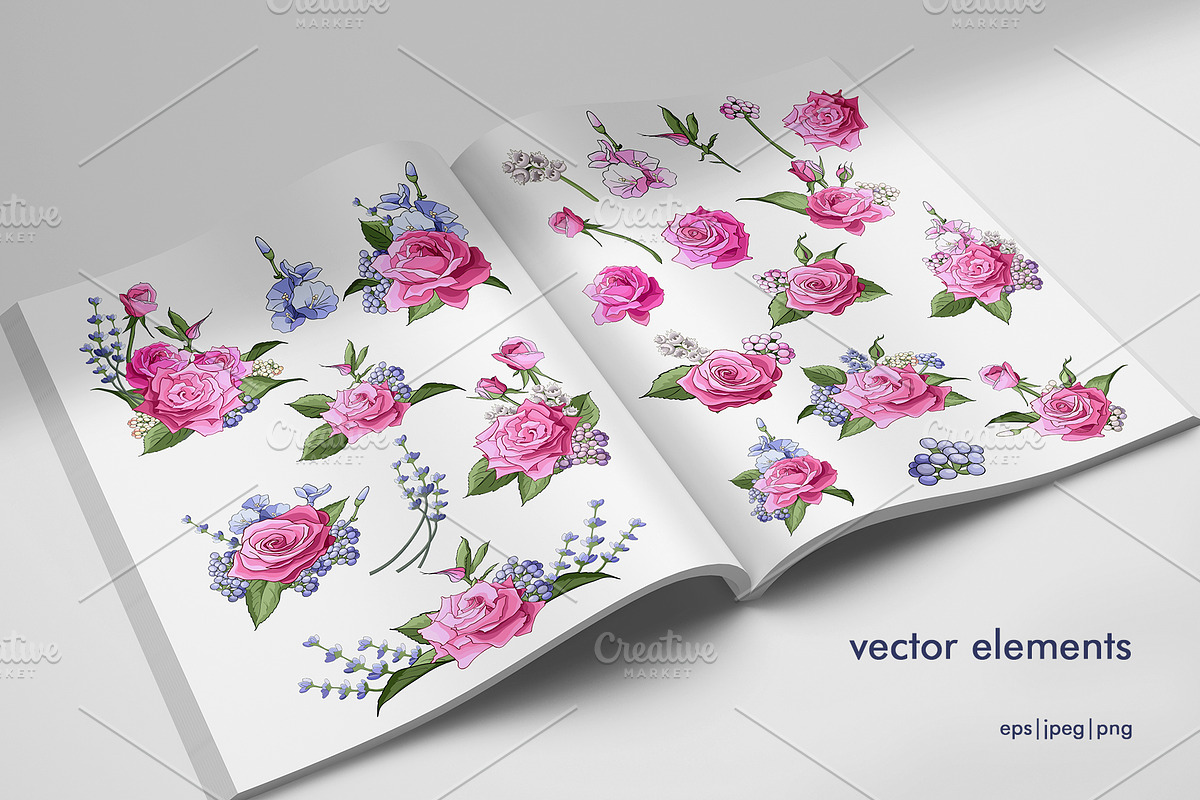 Flowers. Vector set, a Pattern Graphic by Sam2211 (Photo 2 of 13)