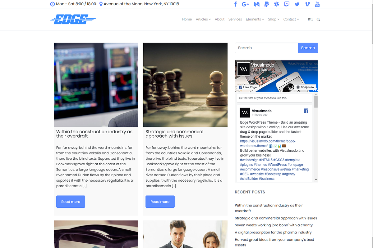 Edge Business WordPress Theme, a WordPress Template by Visualmodo (Photo 12 of 18)