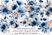 Soft Spring Florals Clipart, an Illustration by Designking (Thumbnail 1 of 5)