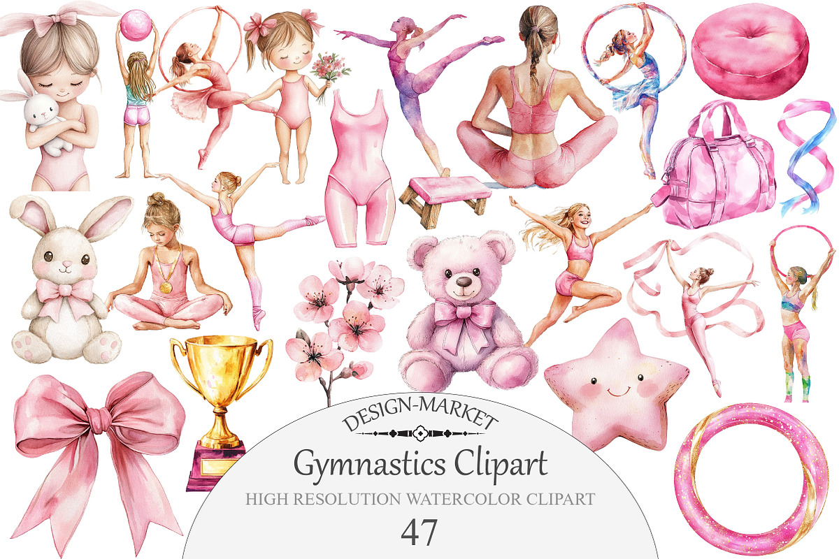Gymnastics Clipart, an Illustration by Design Market (Photo 1 of 5)