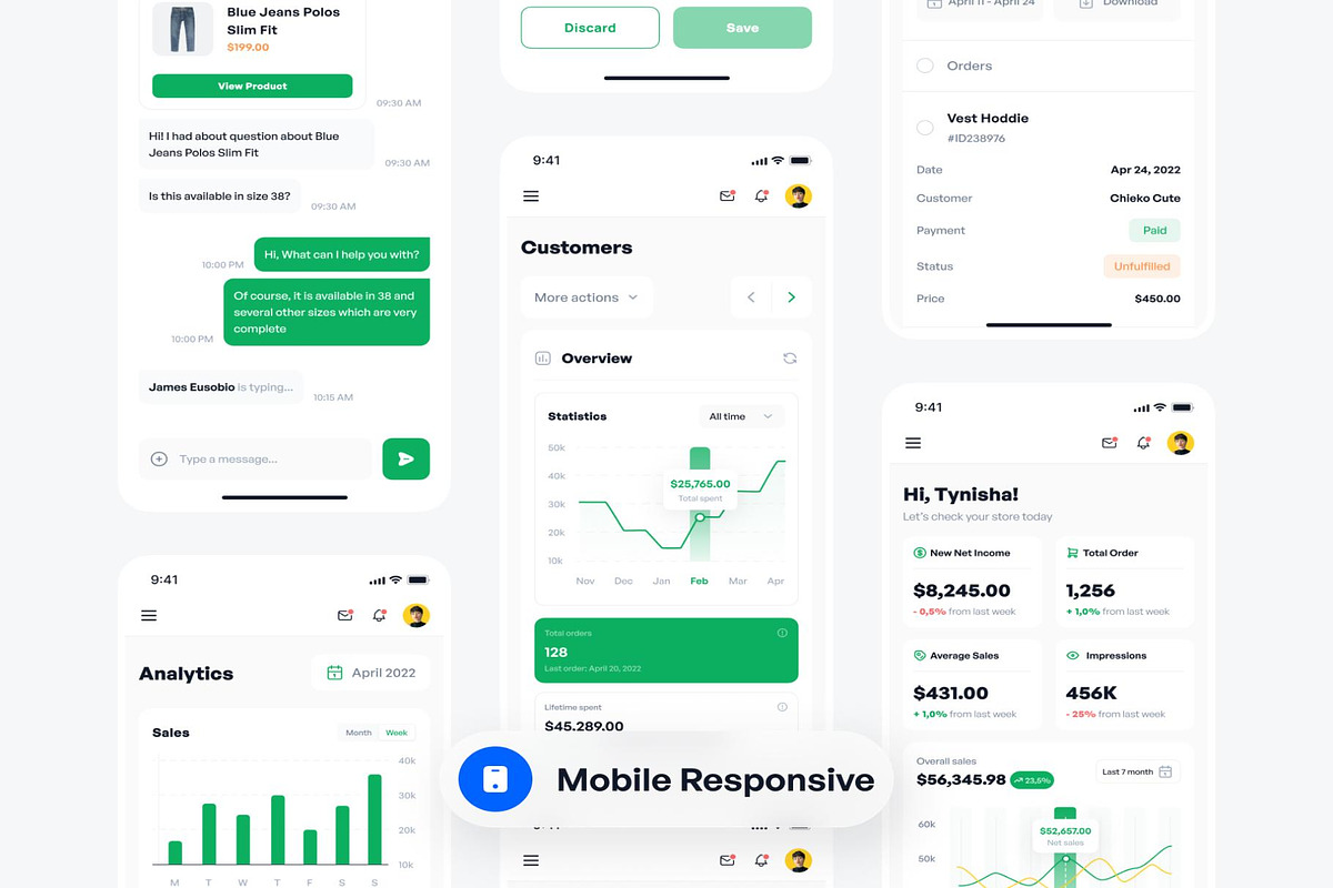 Salesline Sales Analytics Dashboard, an UI Kit Template by Creative Perspective (Photo 4 of 6)
