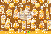 Cute ButterBeer Soda Seamless, a Background Graphic by K.JackArtwork (Thumbnail 1 of 8)