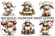 Whimsical Valentine Sheep Clipart, an Illustration by OK Design (Thumbnail 2 of 6)