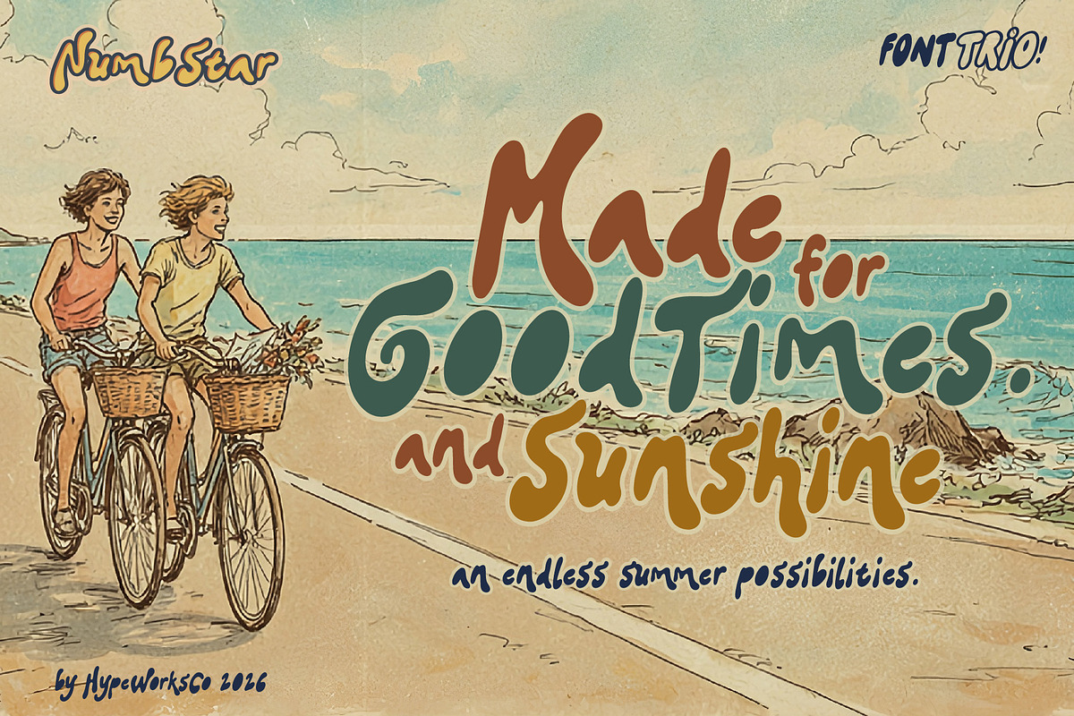NumbStar Font Trio - Dreamy Summer, a Handwritten Font by HypeWorksCo (Photo 2 of 29)