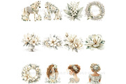 Elegant Watercolor Wedding Clipart, a Decorative Illustration by Nicole Branger Art (Thumbnail 9 of 22)
