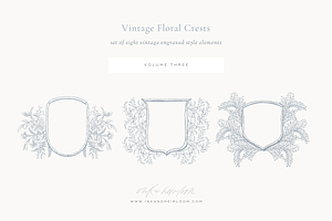 Vintage Floral Crest Set Vol. 3