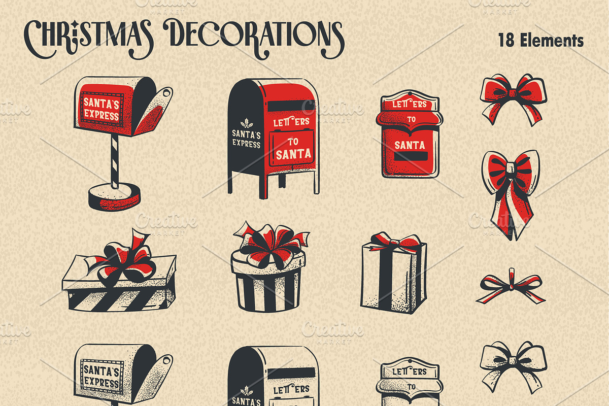 Hand Drawn Christmas Line Art Bundle, a Seasonal Illustration by Nearbirds (Photo 6 of 11)