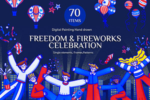 Freedom & Fireworks Celebration, a Seasonal Illustration by CreativeValuation
