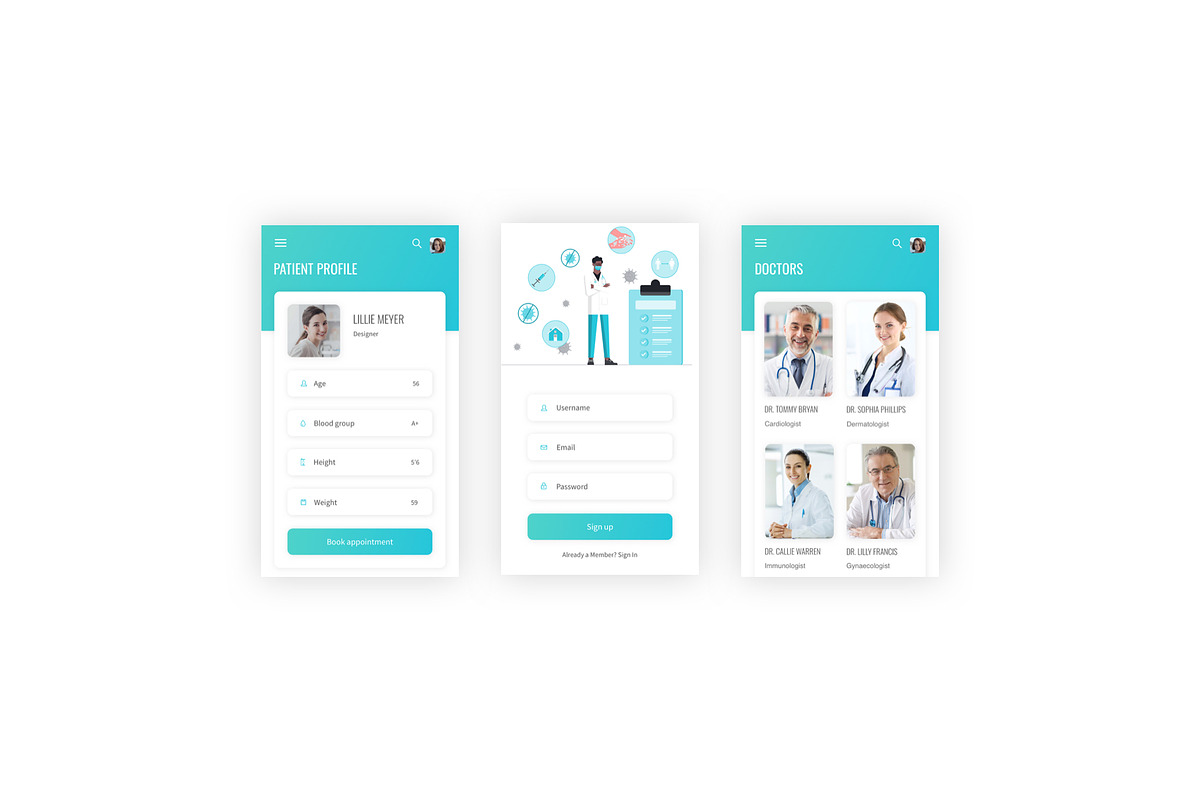 myCare - Health & Medical Figma App, an UI Kit Template by themelove (Photo 10 of 11)