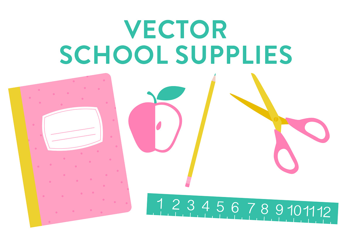 Vector School Supplies, an Education Illustration by Sarah Hearts (Photo 1 of 2)