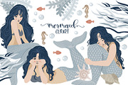 Mermaids and under the Sea clipart, an Object Graphic by KupalinaArt (Thumbnail 1 of 10)
