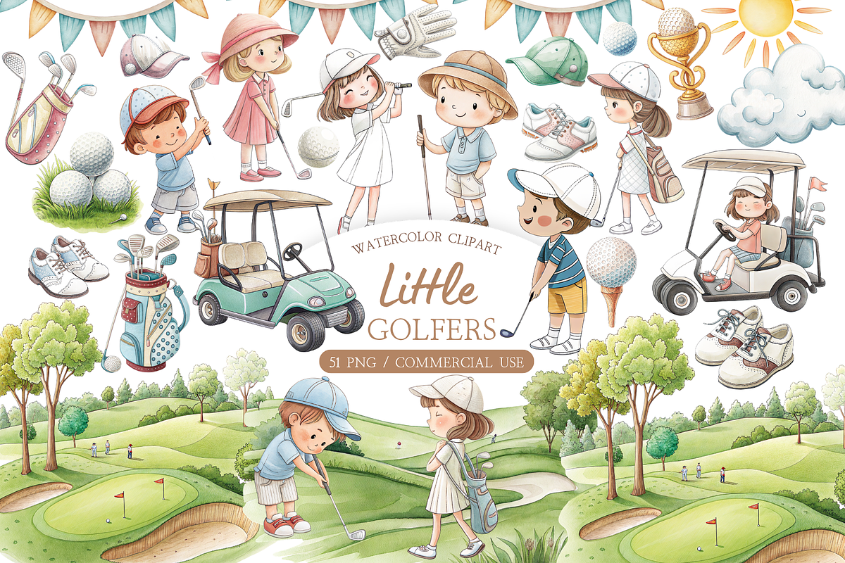Future Golfer Nursery Art Pack, an Illustration by MockupWizard (Photo 1 of 5)