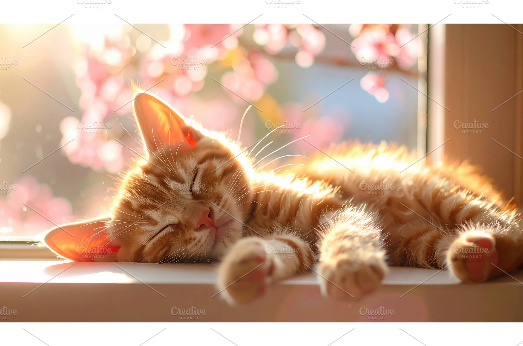 A ginger cat basks in soft spring, an Animal Photo by Igor Tichonow
