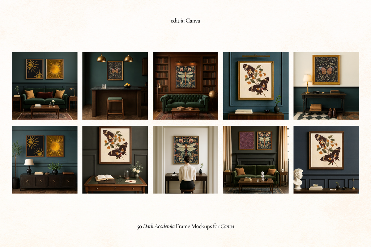 Dark Academia Frame Canva Mockups, a Household Mockup by Matisse Studio (Photo 5 of 10)