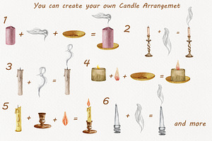 Candles Watercolor Clipart