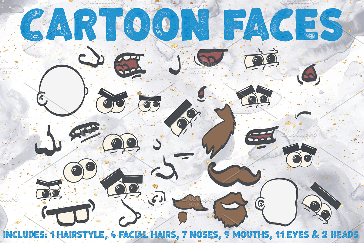 Cartoon Faces, a Person Illustration by Mel's Shop (Photo 1 of 4)