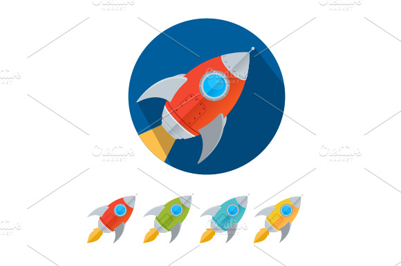 Vector Rocket Icons Set