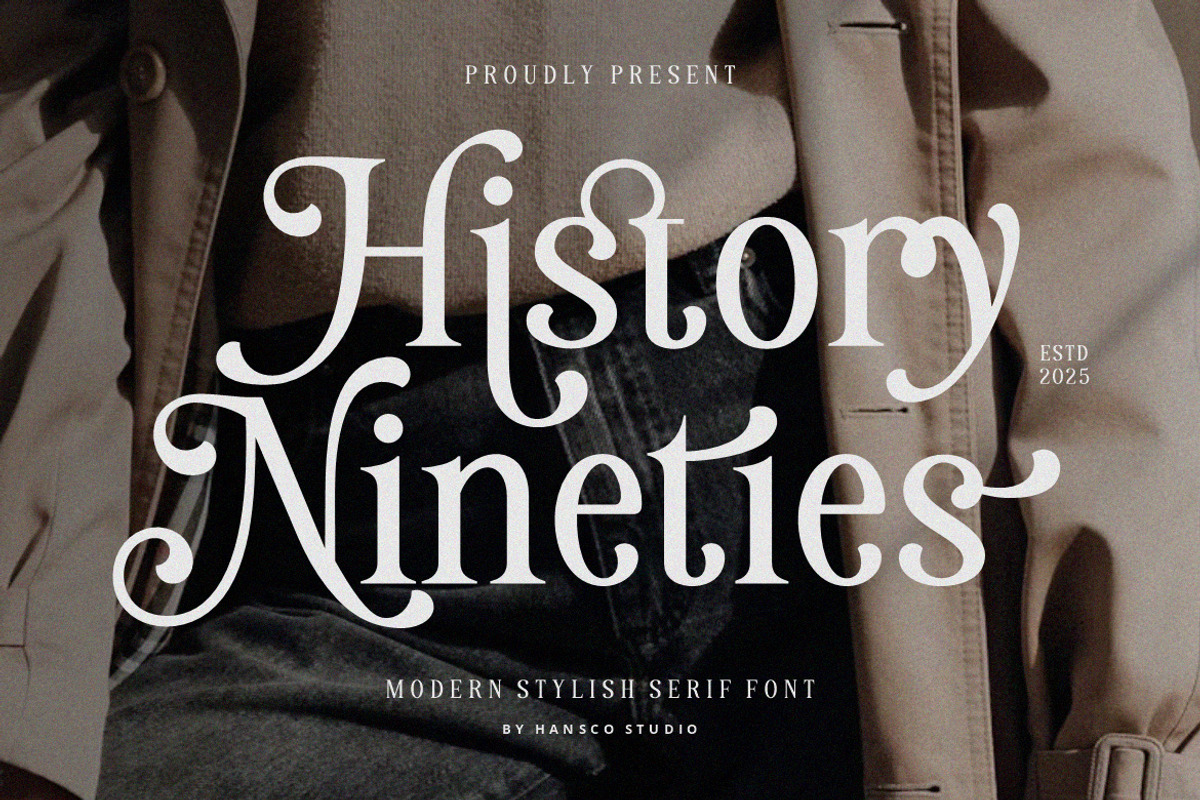History Nineties Font, a Serif Font by HansCo Studio (Photo 1 of 11)