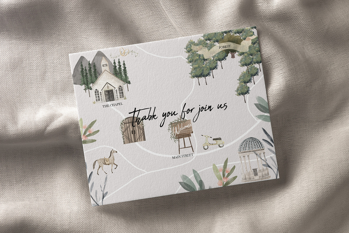 Wedding map creator watercolor, an Illustration by Cocoa studio by Eliza M (Photo 3 of 18)