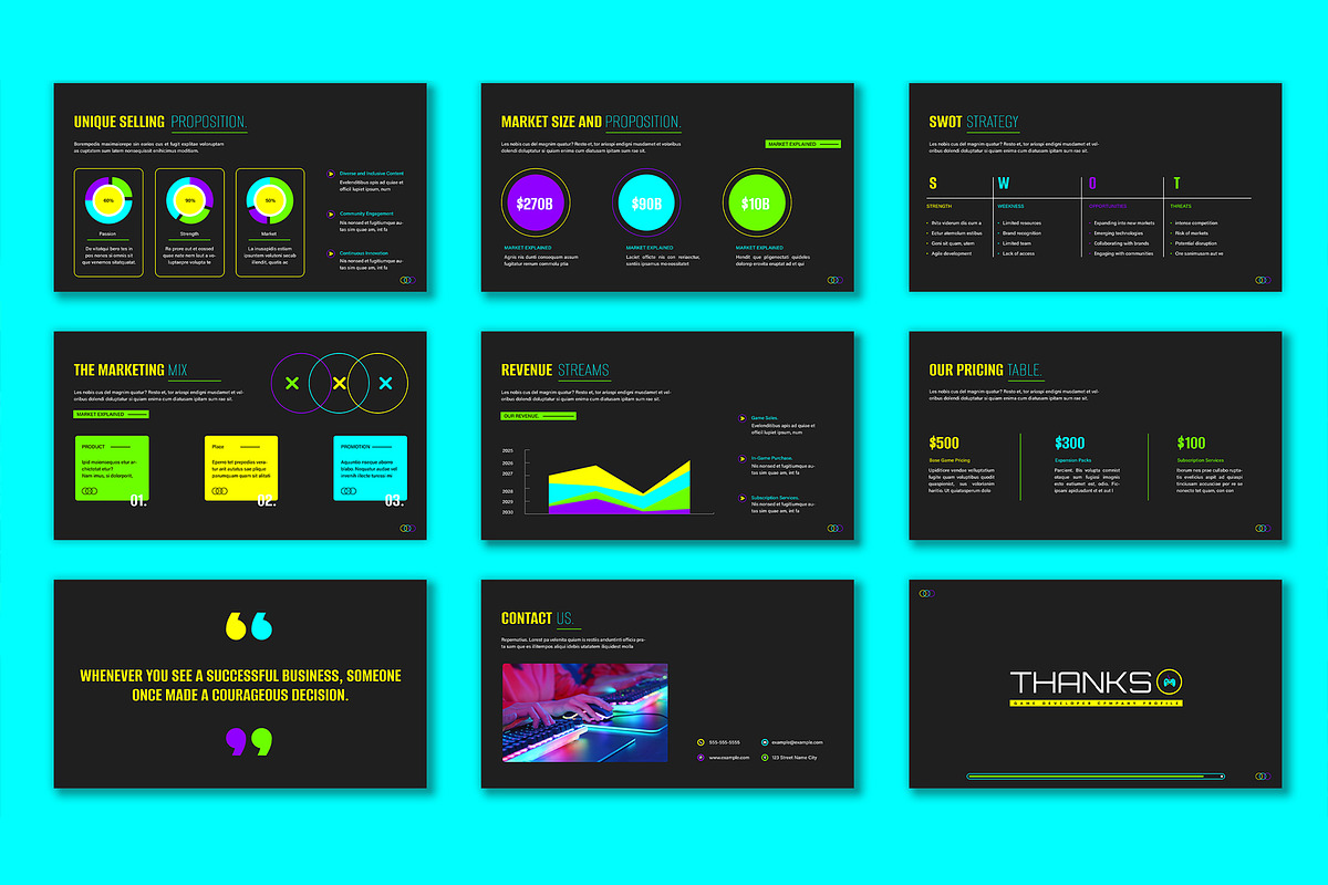 Gaming Company Profile Presentation, a Presentation Template by Mighty-Slide (Photo 4 of 4)
