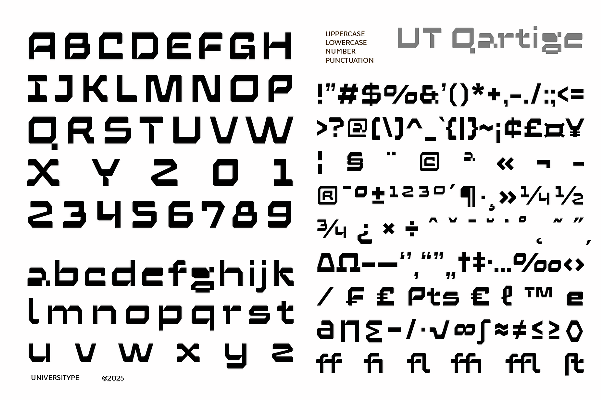 UT Qartige - A Technofuturistic Font, a Font by Universitype (Photo 7 of 12)
