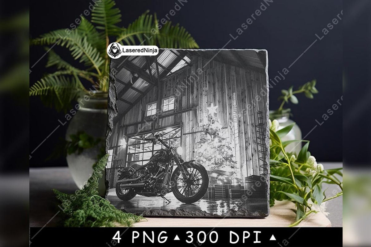Rustic Barn Big Bike Christmas Tree, a Background Graphic by LaseredNinja (Photo 7 of 7)