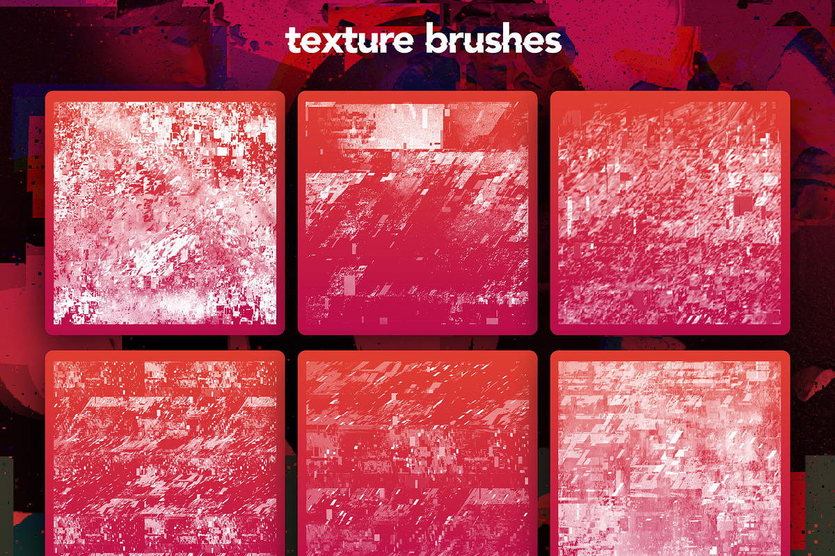 50 procreate glitch brushes, a Brush Add-On by Endete & Mazak brushes (Photo 8 of 9)