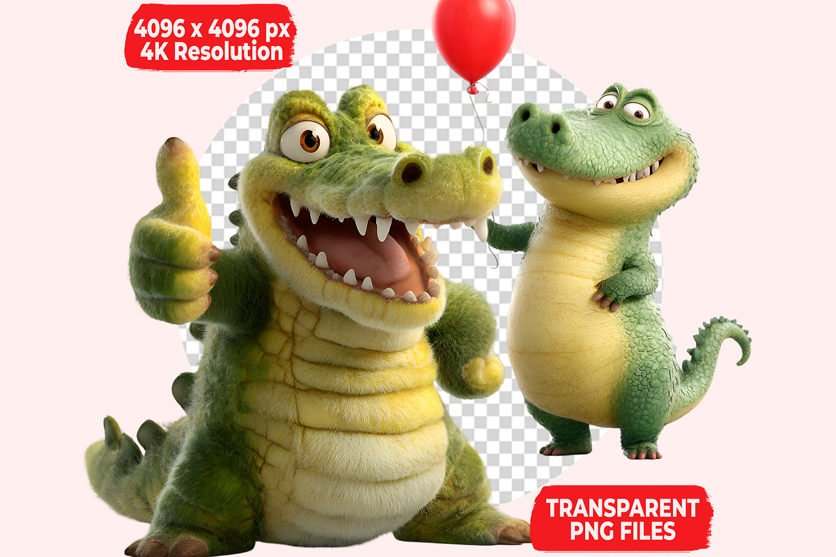 Funny Crocodile Clipart PNG Bundle, a Graphic by M9 Design (Photo 8 of 9)