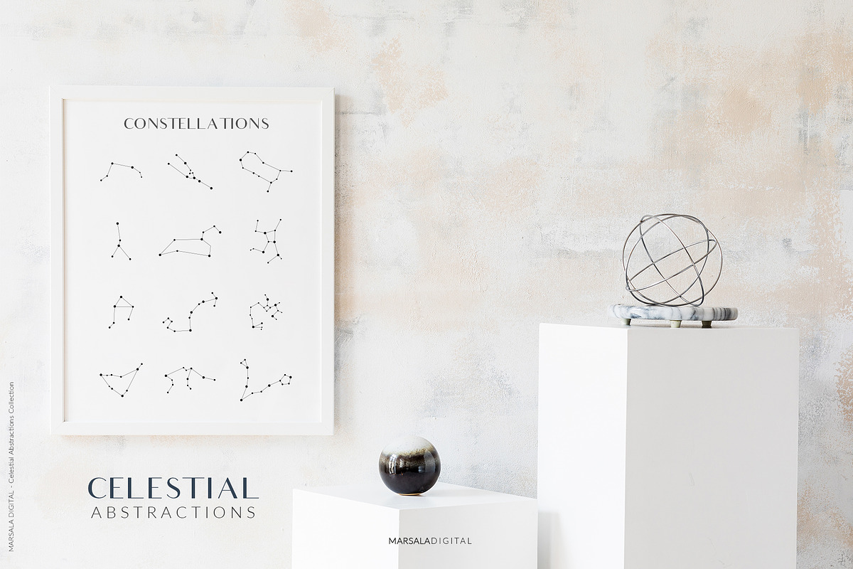 Celestial Abstract Set, Zodiac Stars, a Decorative Illustration by Kaya Fonts (Photo 3 of 11)