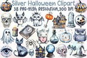Silver Halloween Clipart, an Illustration by Sublimation Artist (Thumbnail 1 of 6)
