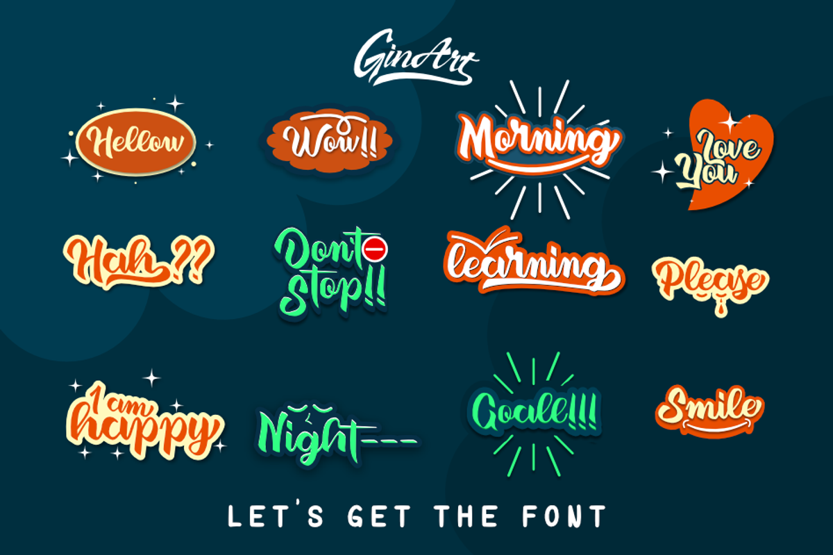 Dungly- Retro Script Fun, a Script Font by Ginart (Photo 4 of 10)